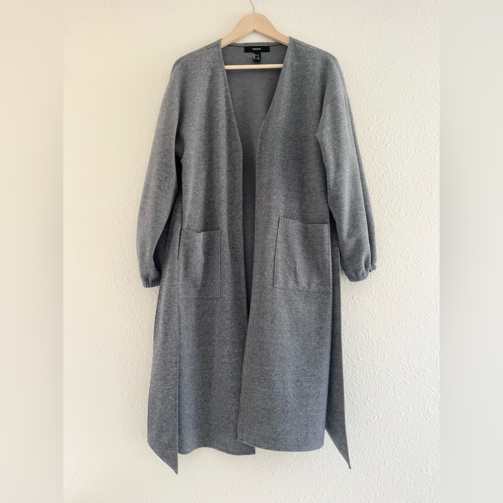 Forever 21 gray cotton blend duster